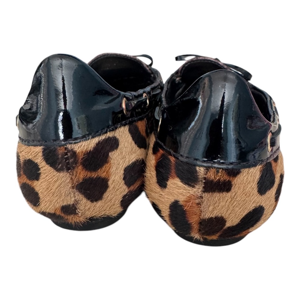 Talbots Iveley Leopard Print Driving Moccasins Shoes Calf Hair Leather Size 7.5 - Picture 8 of 14